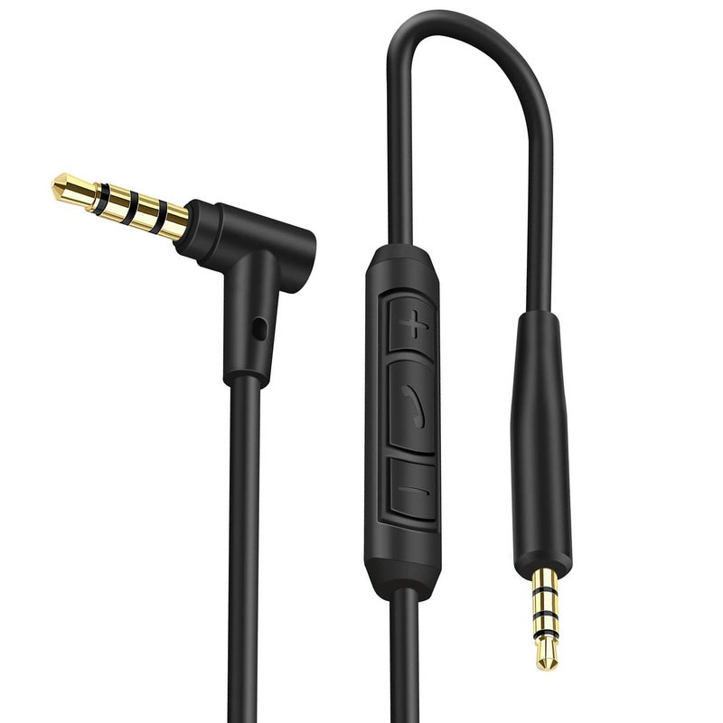 Cypher.V Replacement Aux Extension Cable Cord Wire,for Bose QuietComfort QC25 QC35 Sound Link SoundTrue On Ear Headphones with in Line Mic Volume Control (Black) - Image 1